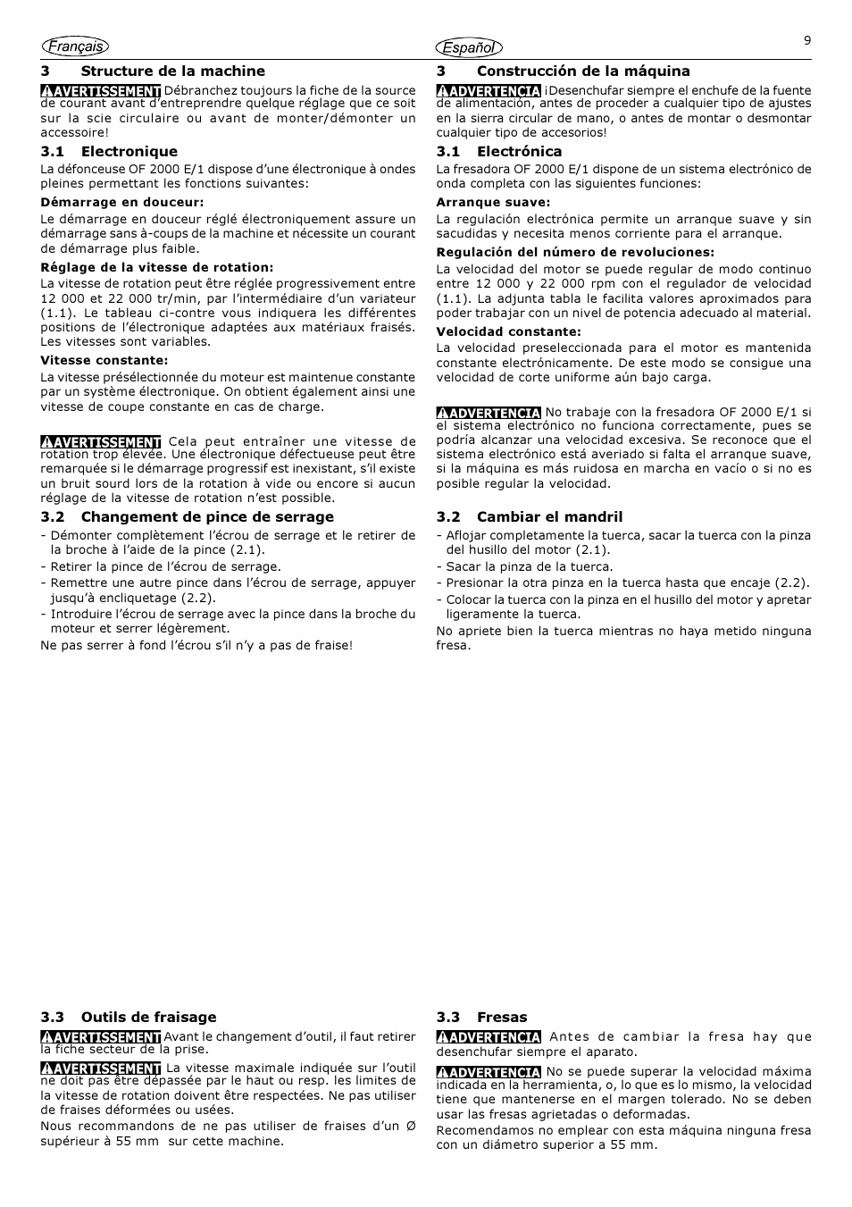 Festool OF 2000 E User Manual | Page 9 / 17