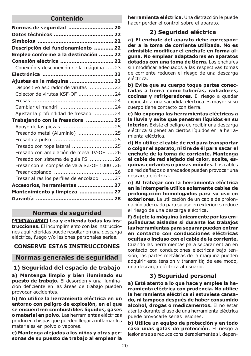 Festool OF 1010 EQ User Manual | Page 20 / 28