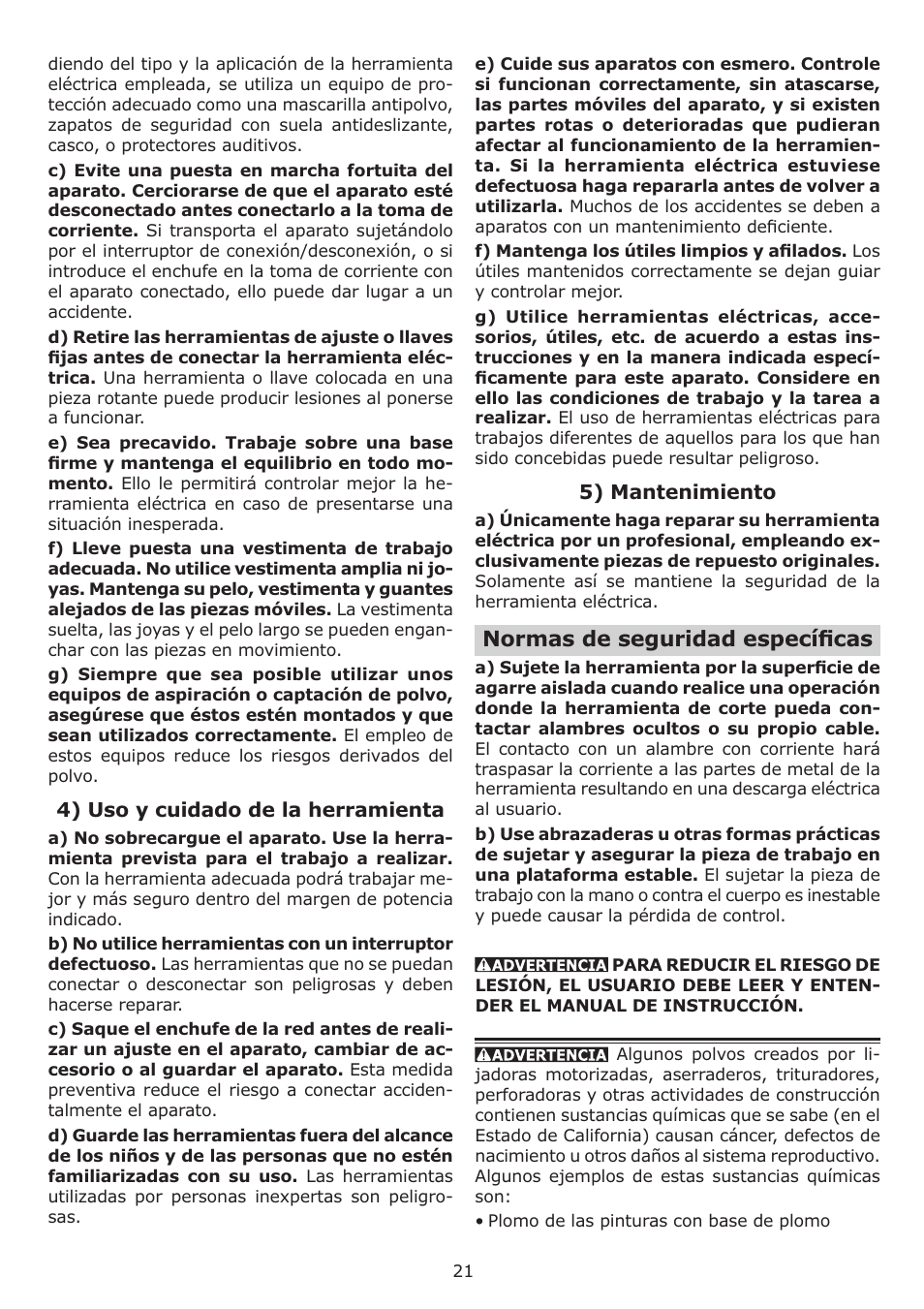 Normas de seguridad especíﬁ cas | Festool OF 1010 EQ User Manual | Page 21 / 28