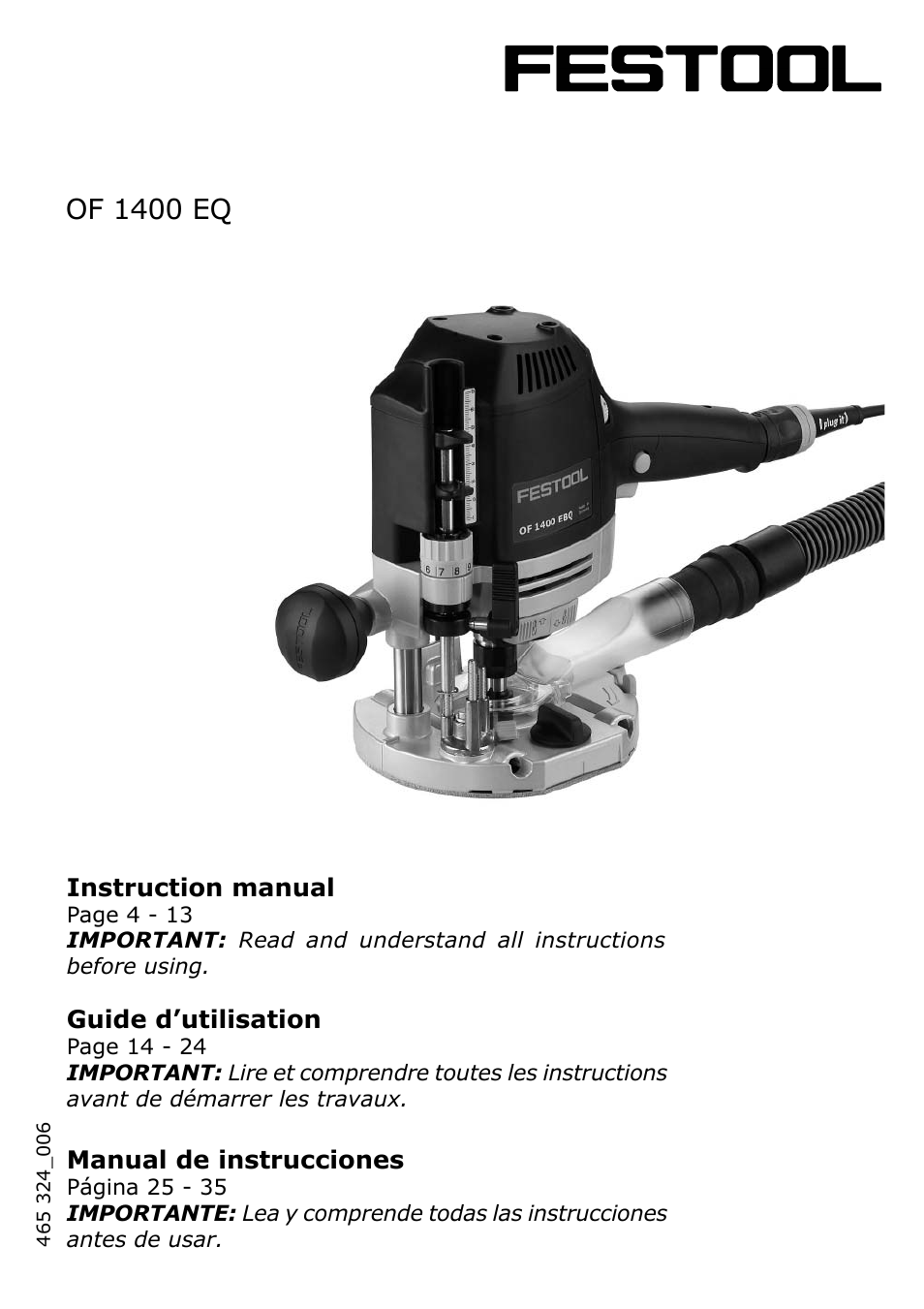 Festool OF 1400 EQ User Manual | 34 pages