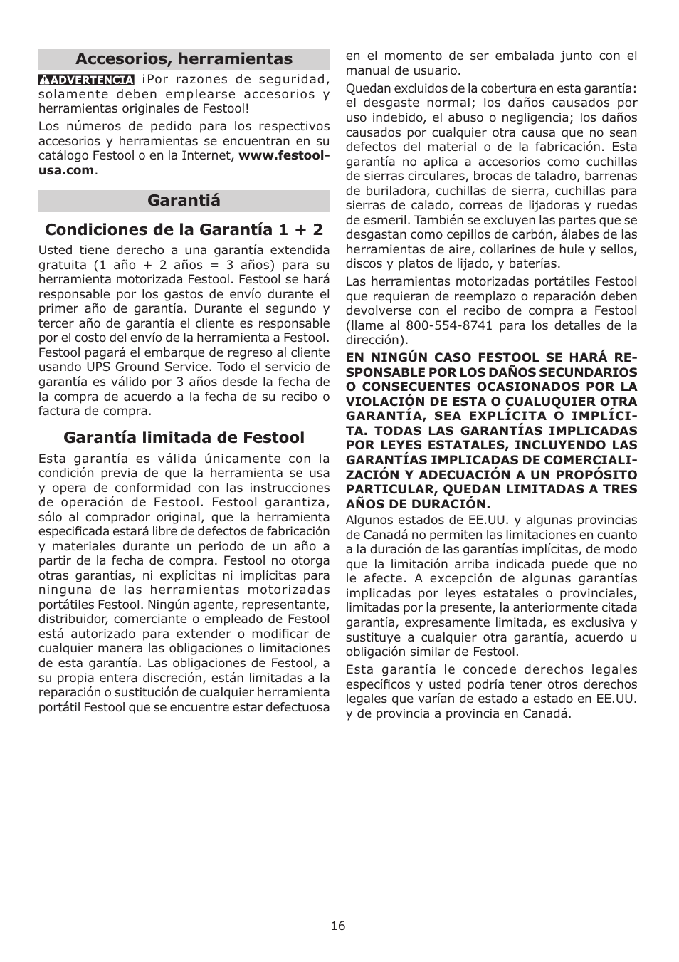 Festool DELTEX DX 93 E User Manual | Page 16 / 16