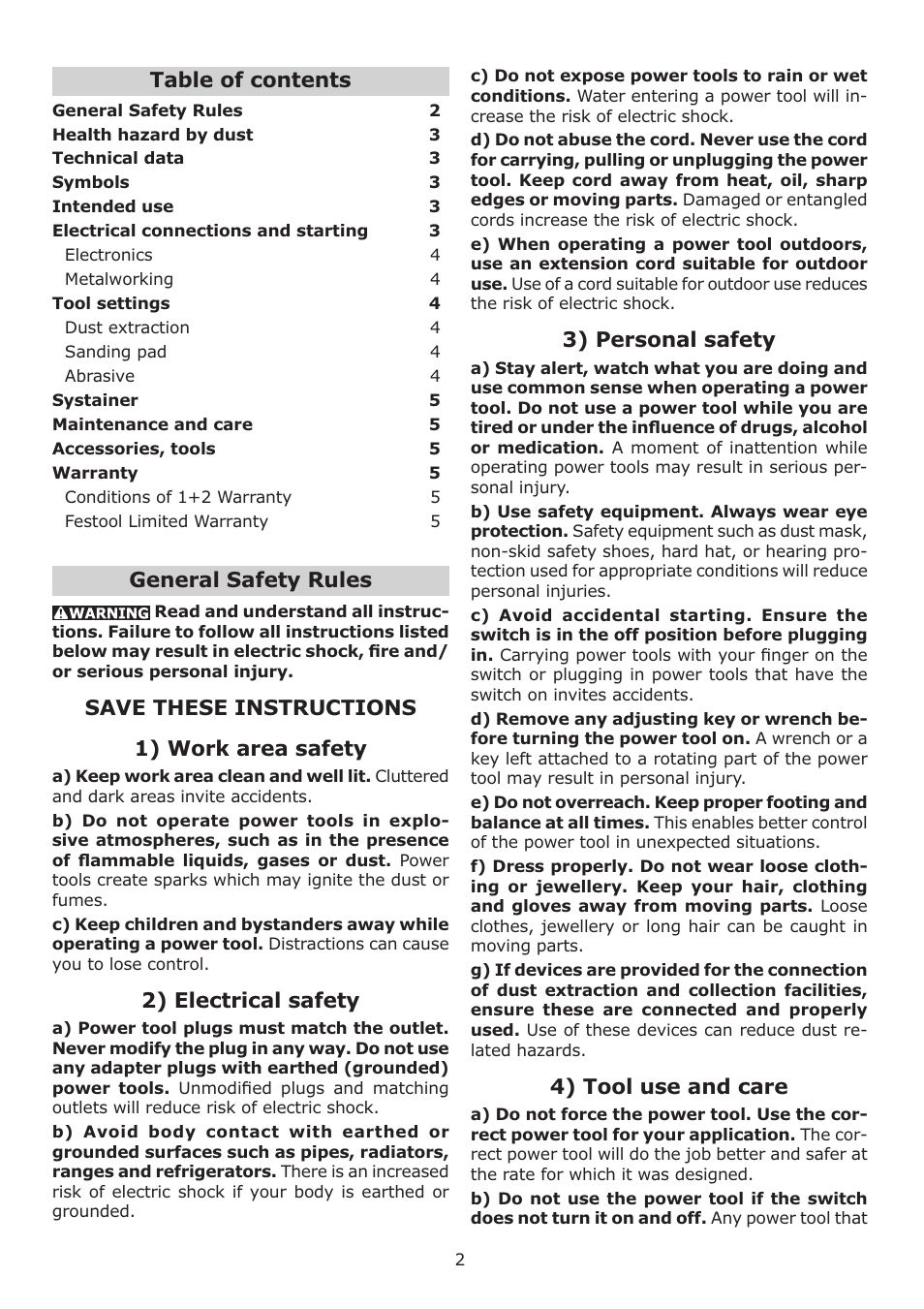 Festool DELTEX DX 93 E User Manual | Page 2 / 16