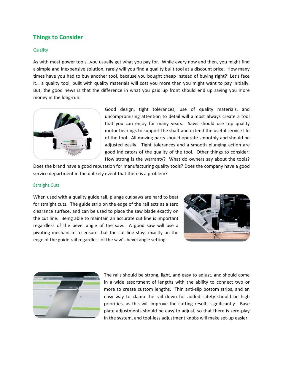 Things to consider | Festool TS 55 EQ User Manual | Page 5 / 14