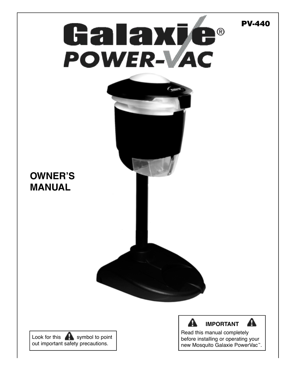 Flowtron Outdoor Products Galaxie PV-440 User Manual | 4 pages