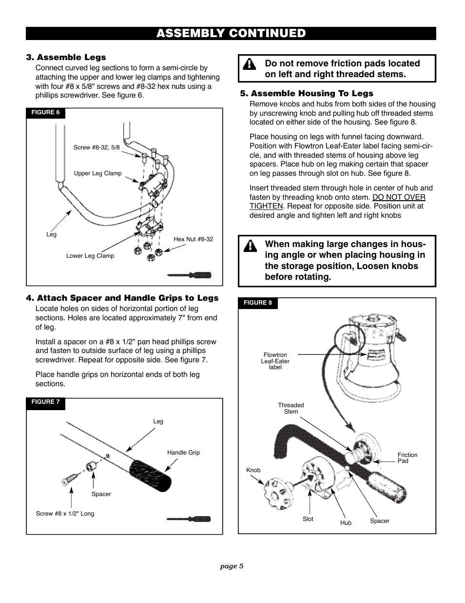 Assembly continued | Flowtron Outdoor Products LE-900F User Manual | Page 5 / 12