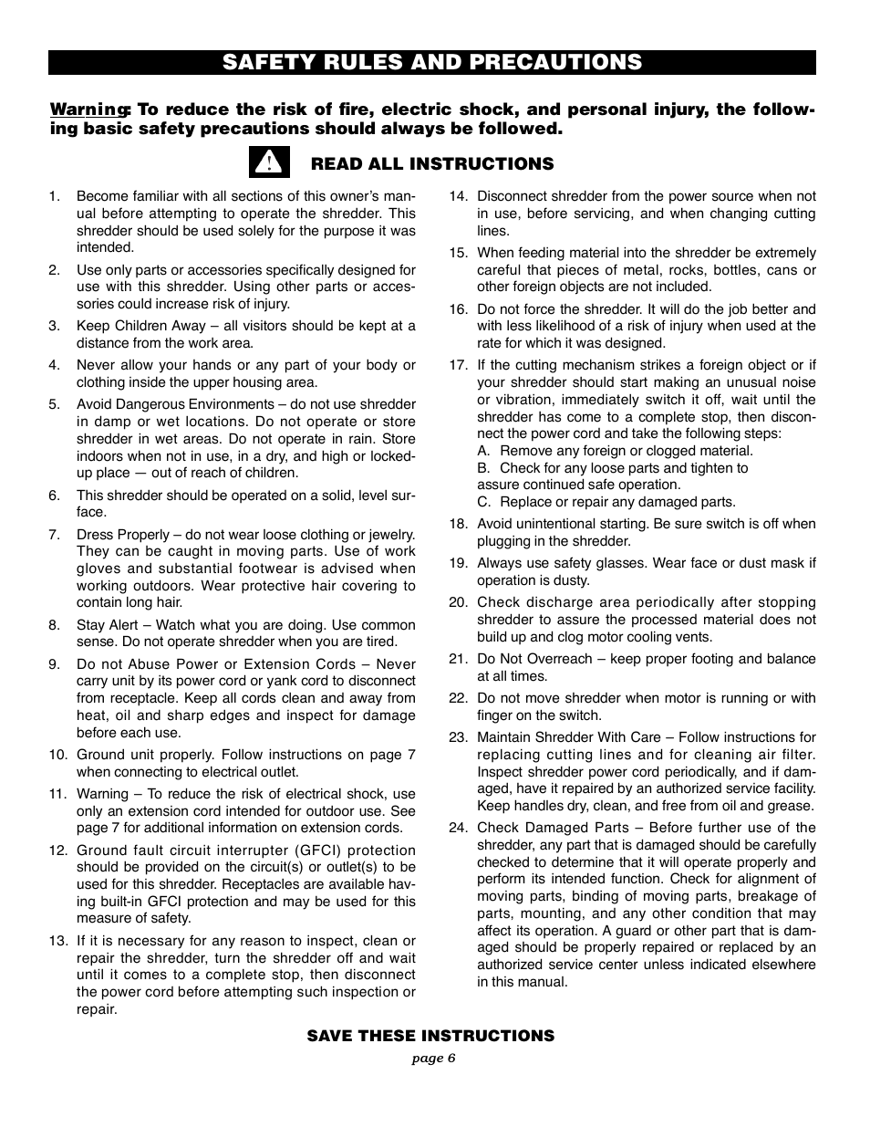 Safety rules and precautions | Flowtron Outdoor Products LE-900F User Manual | Page 6 / 12