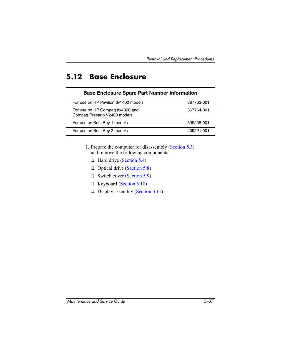 12 base enclosure, 12 base enclosure –37, Base enclosure | FHP DV1400 User Manual | Page 150 / 258