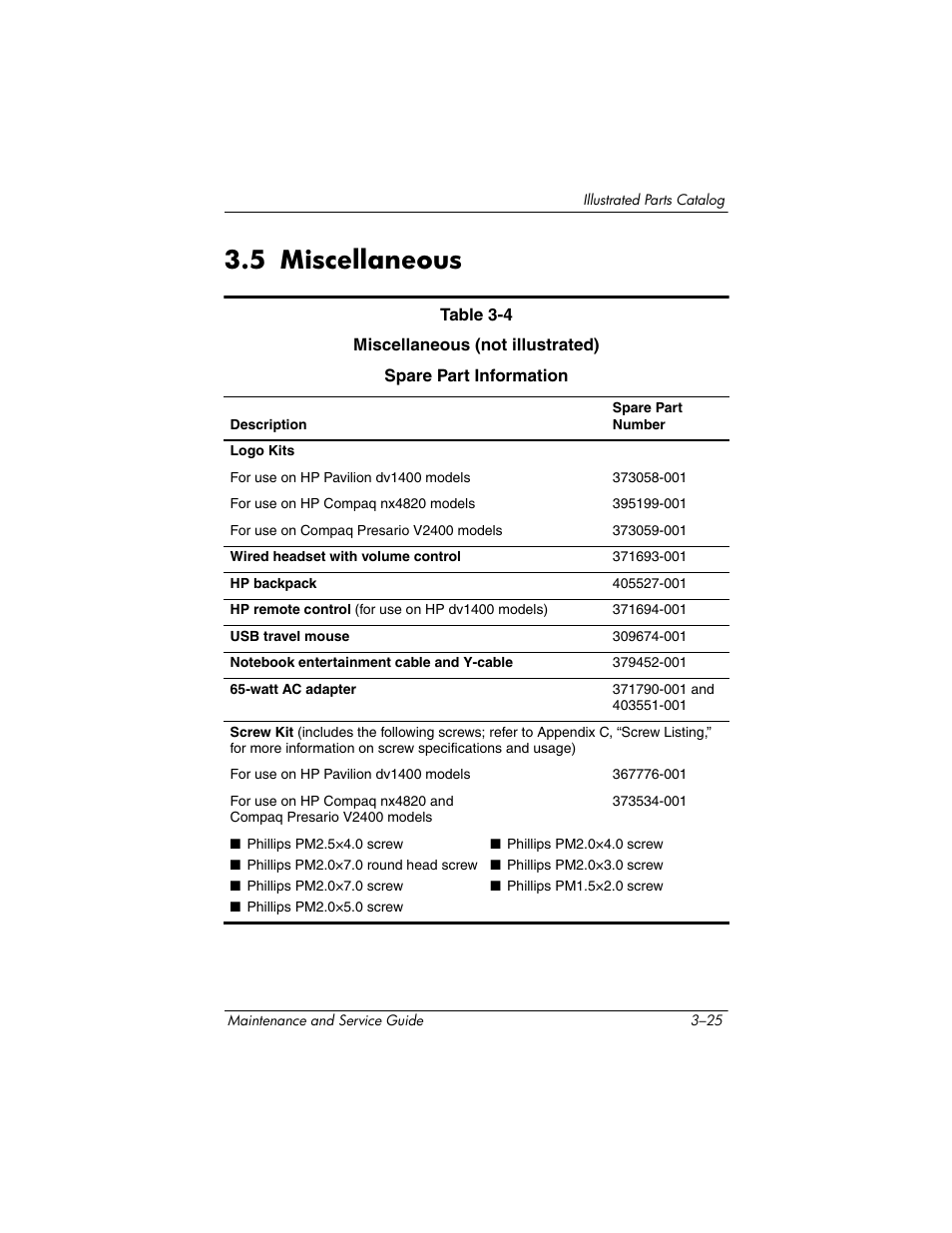 5 miscellaneous, 5 miscellaneous –25 | FHP DV1400 User Manual | Page 95 / 258