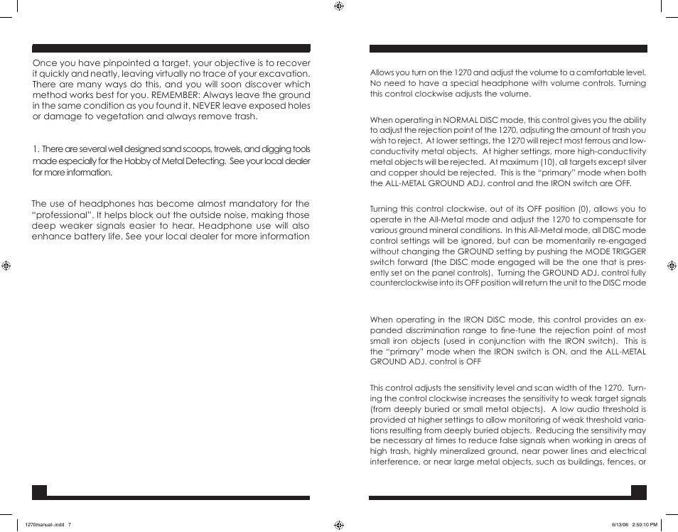 Controls & functions, Target recovery | Fisher 1270 User Manual | Page 7 / 10