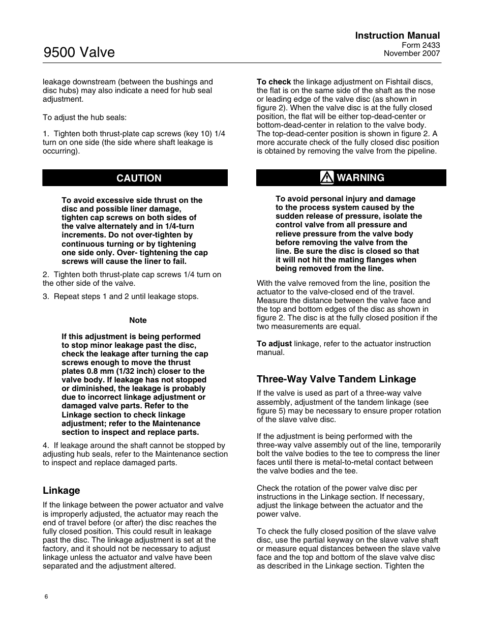 9500 valve | Fisher 9500 User Manual | Page 6 / 16