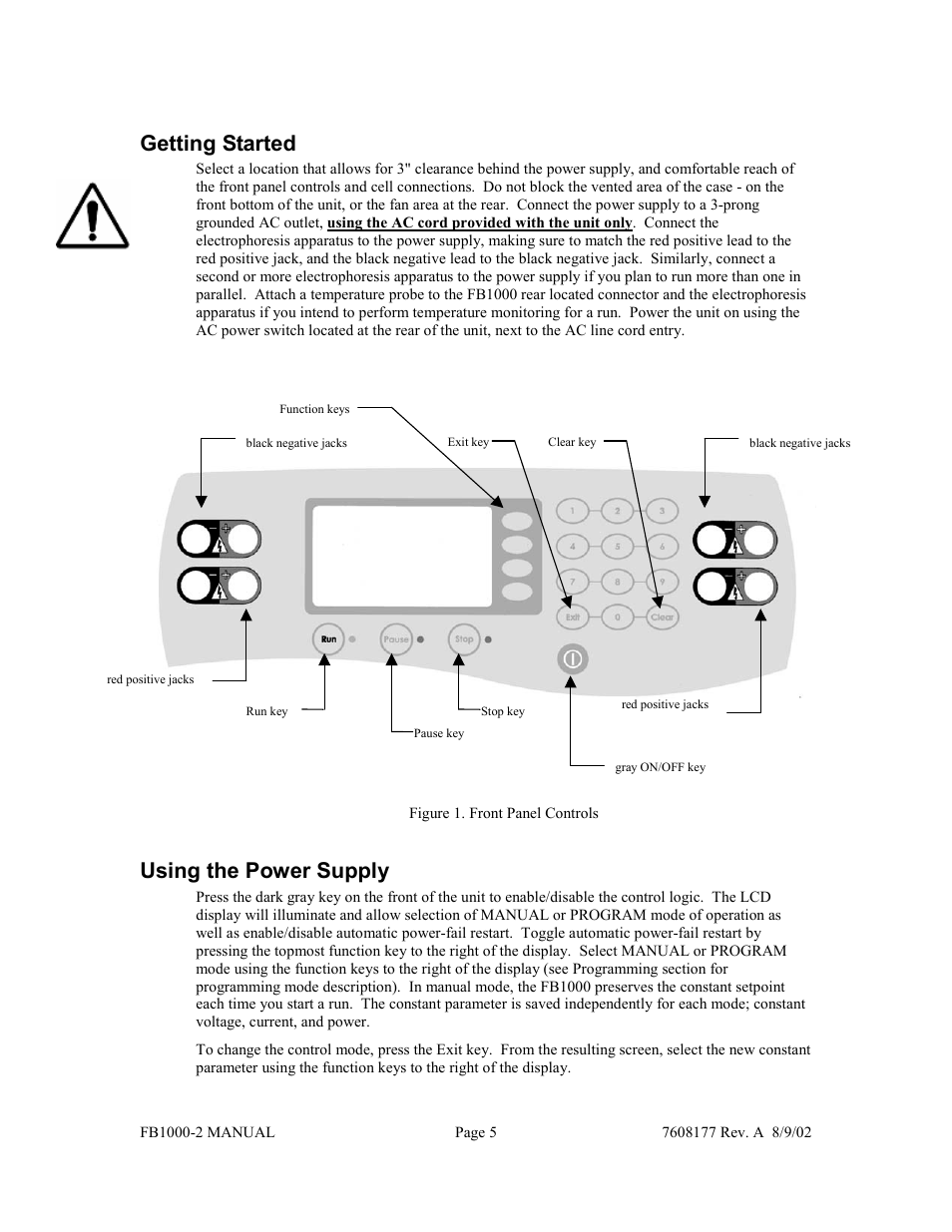 Getting started, Using the power supply | Fisher FB1000-2 User Manual | Page 6 / 50