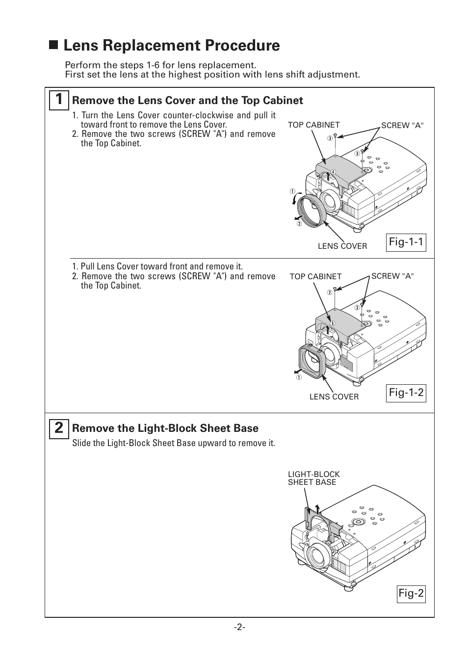 Lens replacement procedure | Fisher LNS-W10 User Manual | Page 2 / 8
