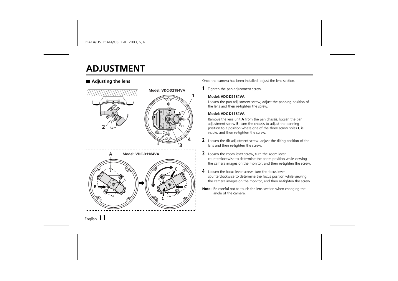 Adjustment | Fisher VDC-D2184VA User Manual | Page 12 / 16