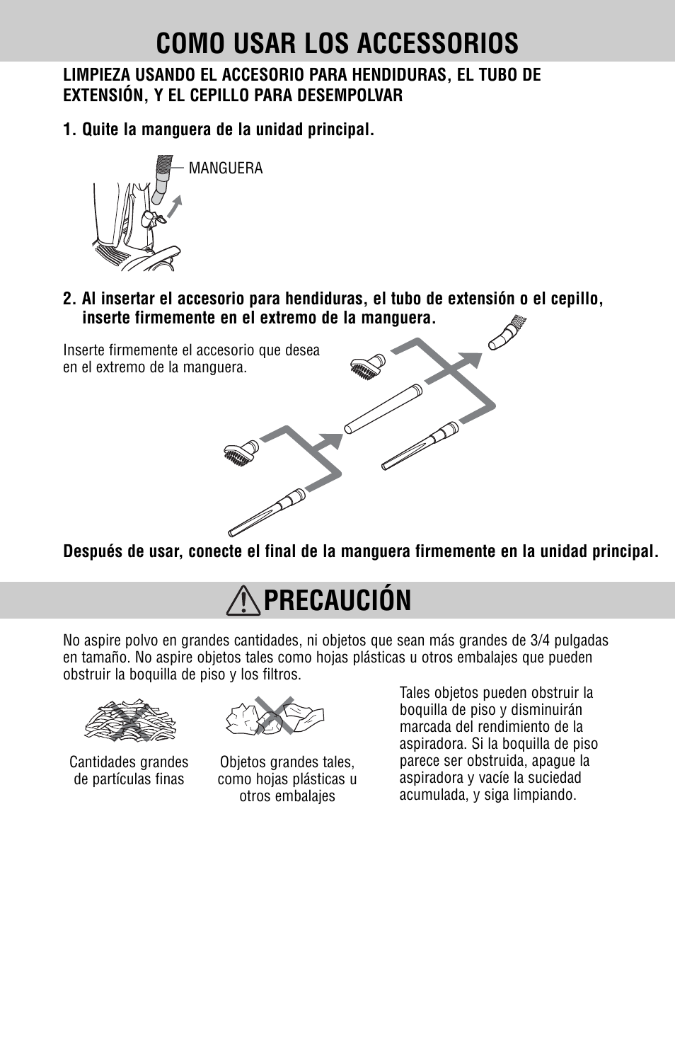 Como usar los accessorios, Precaución | Fisher SC-TA3000 User Manual | Page 17 / 22