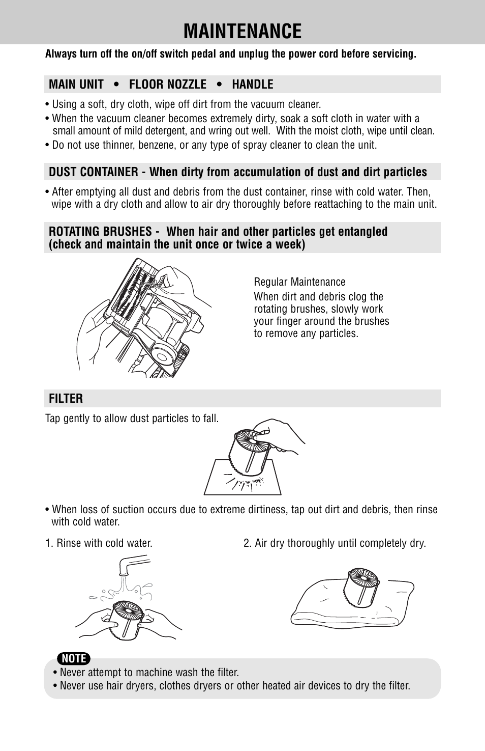 Maintenance | Fisher SC-TA3000 User Manual | Page 9 / 22