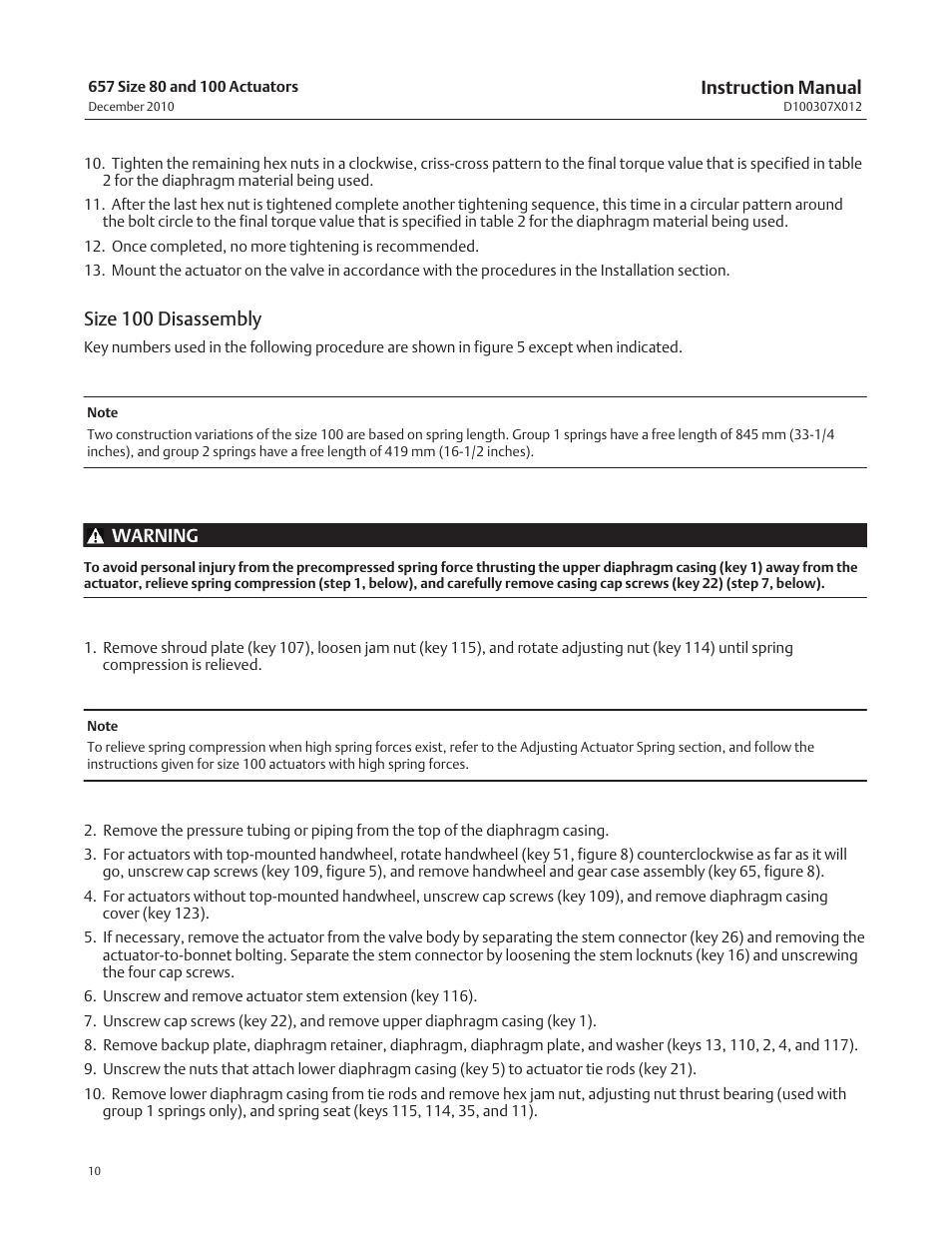 Size 100 disassembly | Fisher 657 User Manual | Page 10 / 24