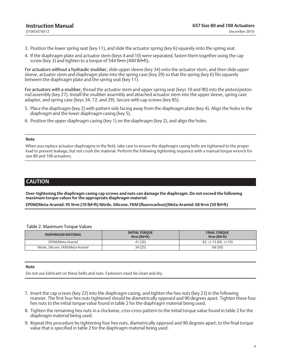 Instruction manual, Caution | Fisher 657 User Manual | Page 9 / 24