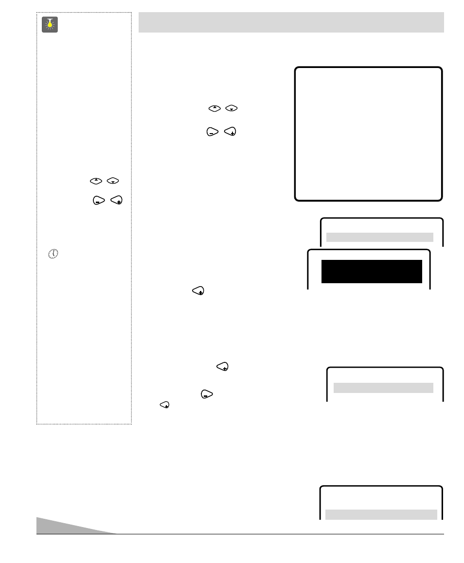 Ajustes del tv, 32 consejos rápidos, Como hacer los ajustes | Ajustando el reloj, Ajuste el modo de audio | Fisher PC-27F20 User Manual | Page 32 / 48