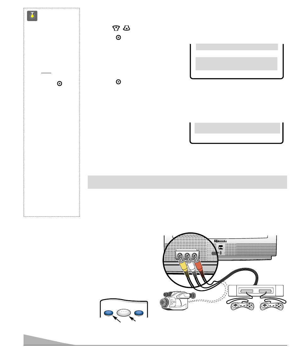 Using the front audio/ video input jacks, Quicktips, Adding or deleting channels | Selecting the display language, Press power key | Fisher PC-27S10 User Manual | Page 8 / 36