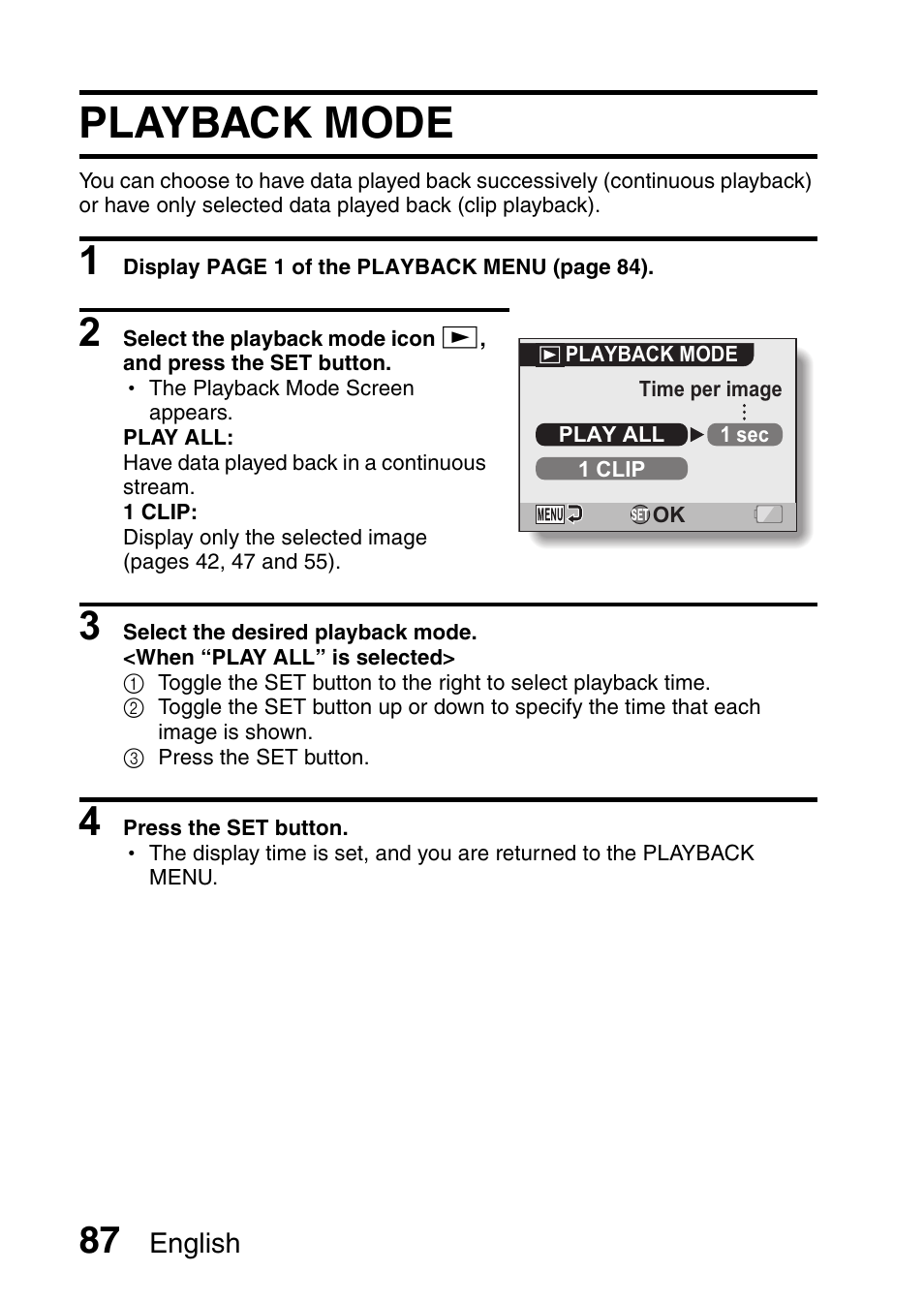 Playback mode | Fisher VPC-CG6GX User Manual | Page 101 / 202