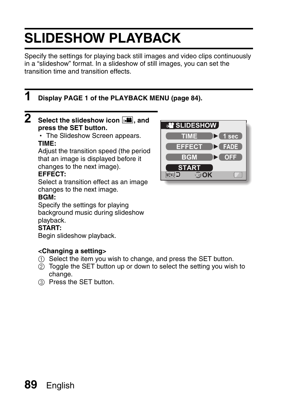 Slideshow playback | Fisher VPC-CG6GX User Manual | Page 103 / 202