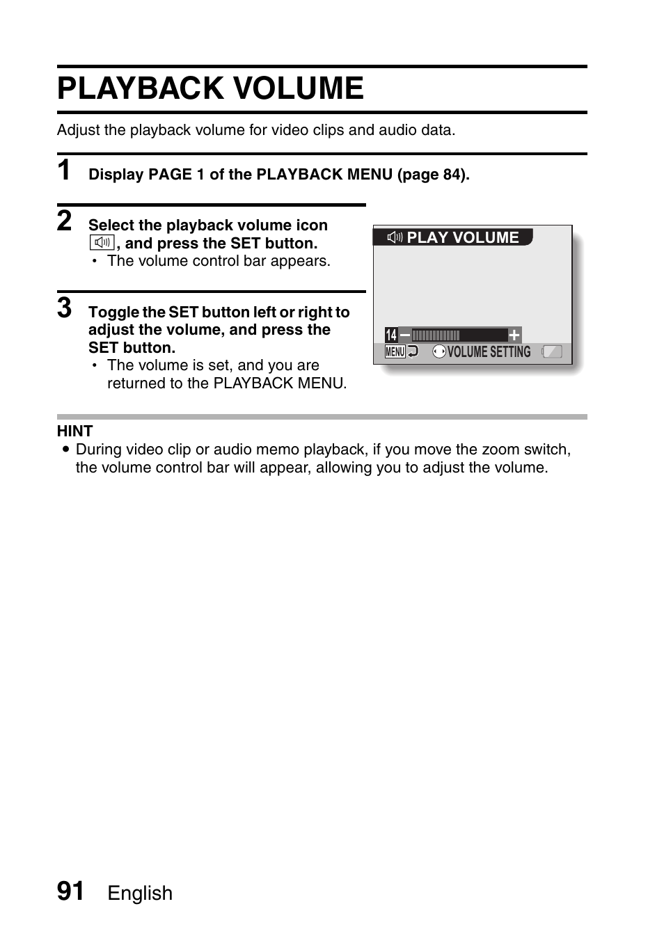 Playback volume | Fisher VPC-CG6GX User Manual | Page 105 / 202