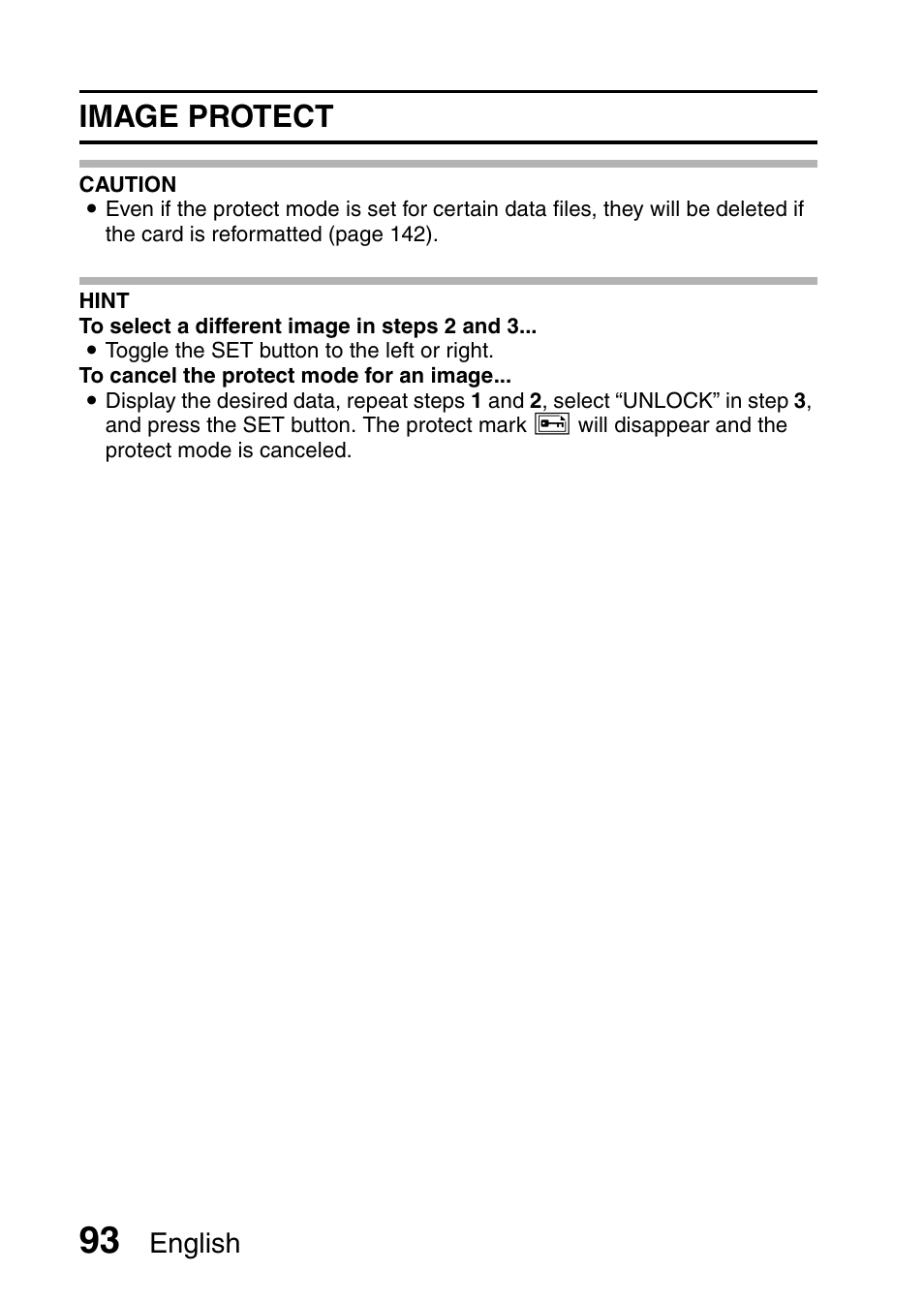 Image protect, English | Fisher VPC-CG6GX User Manual | Page 107 / 202