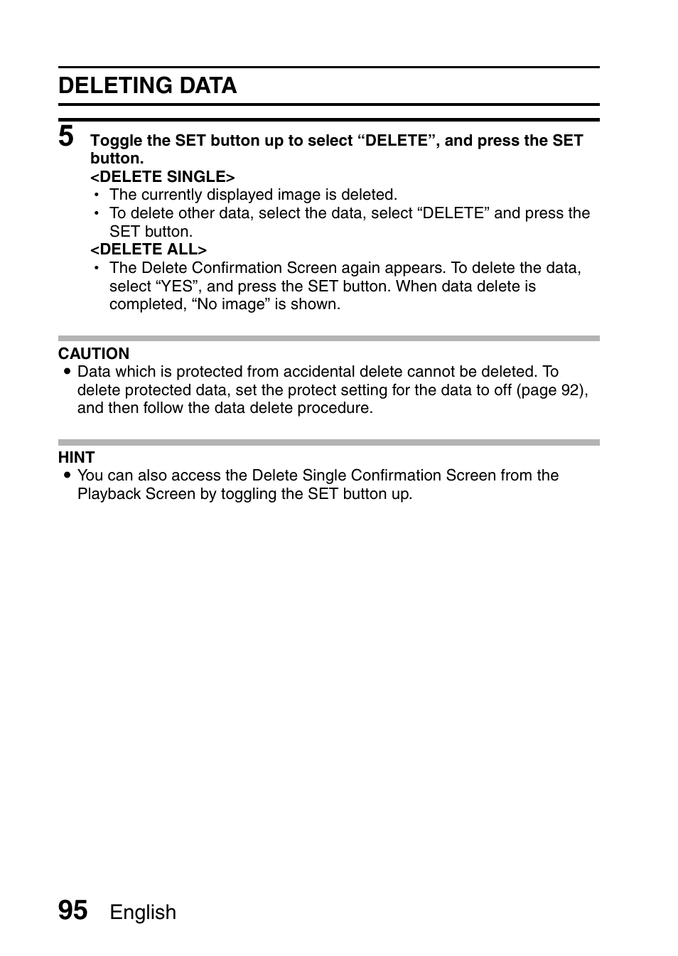 Deleting data | Fisher VPC-CG6GX User Manual | Page 109 / 202