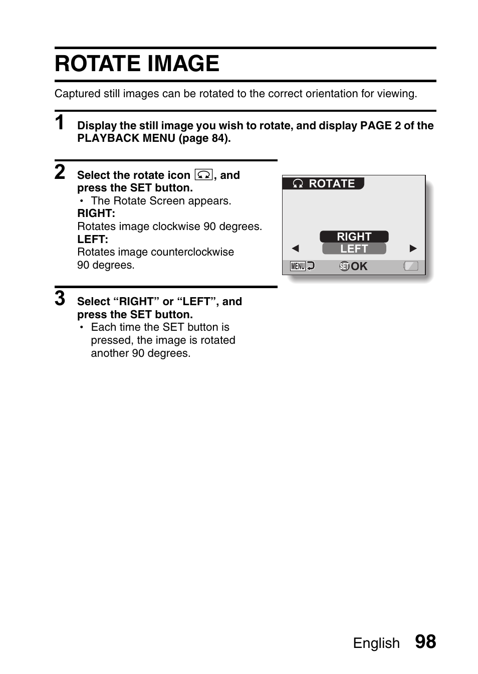 Rotate image | Fisher VPC-CG6GX User Manual | Page 112 / 202