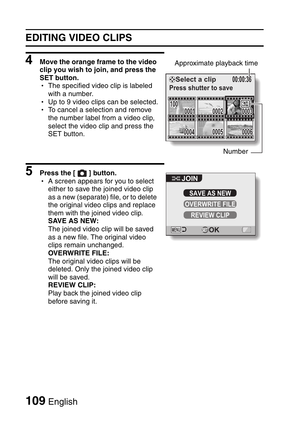 Editing video clips, English | Fisher VPC-CG6GX User Manual | Page 123 / 202