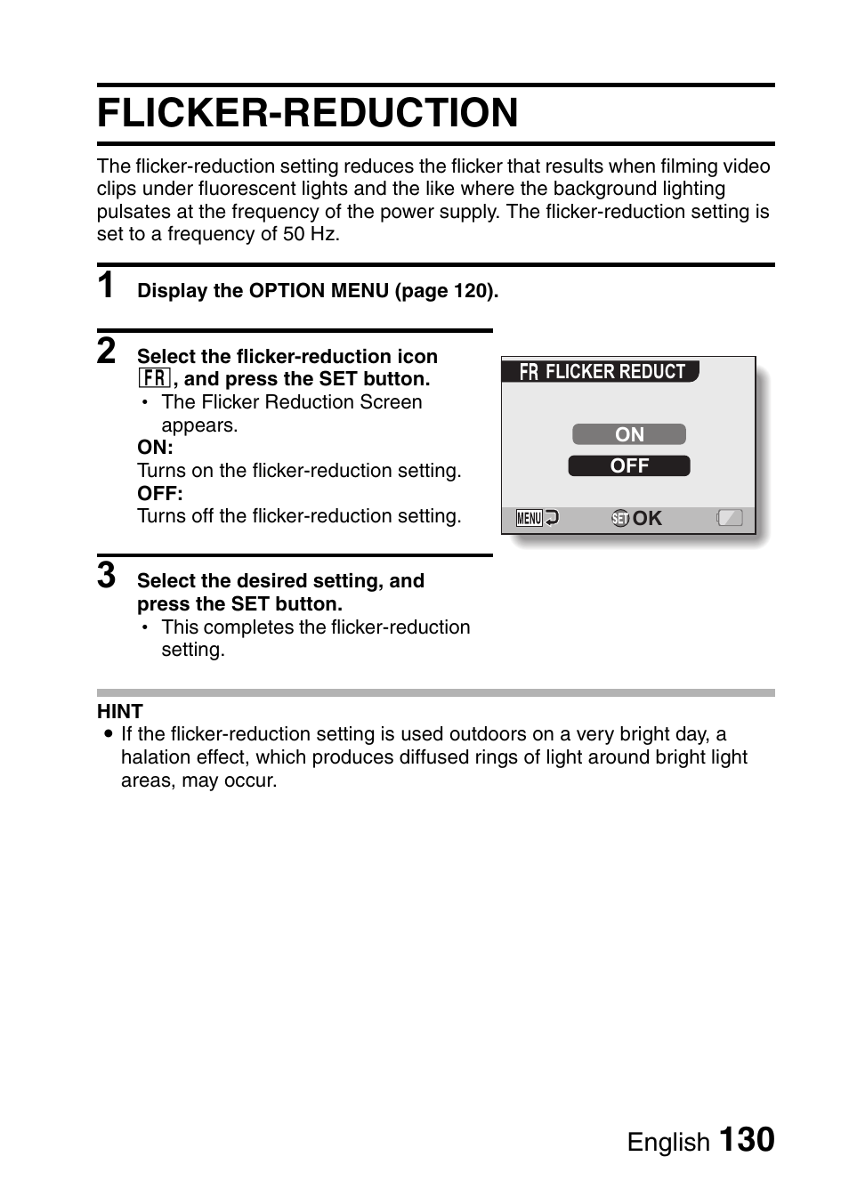Flicker-reduction | Fisher VPC-CG6GX User Manual | Page 144 / 202