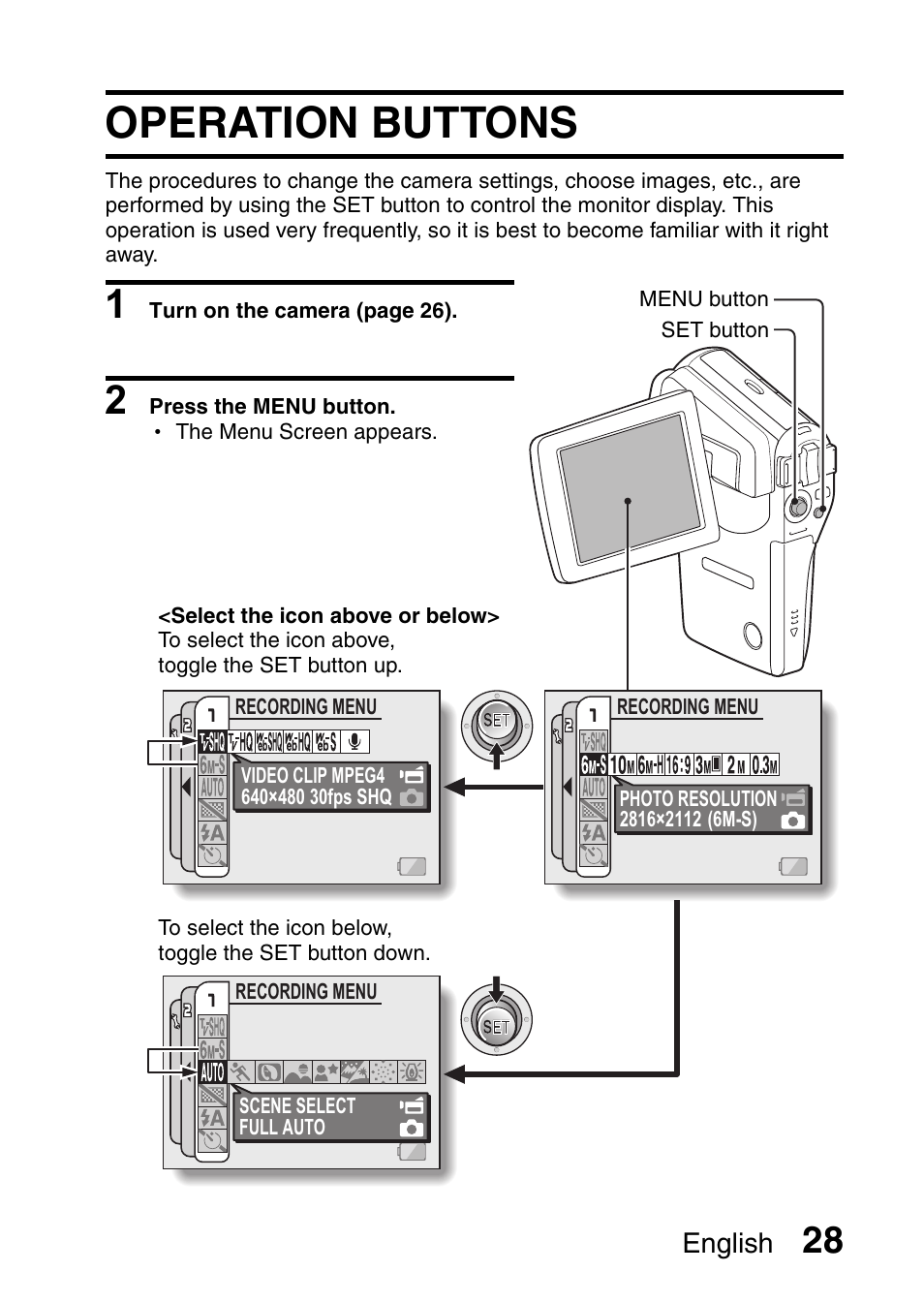 Operation buttons | Fisher VPC-CG6GX User Manual | Page 42 / 202