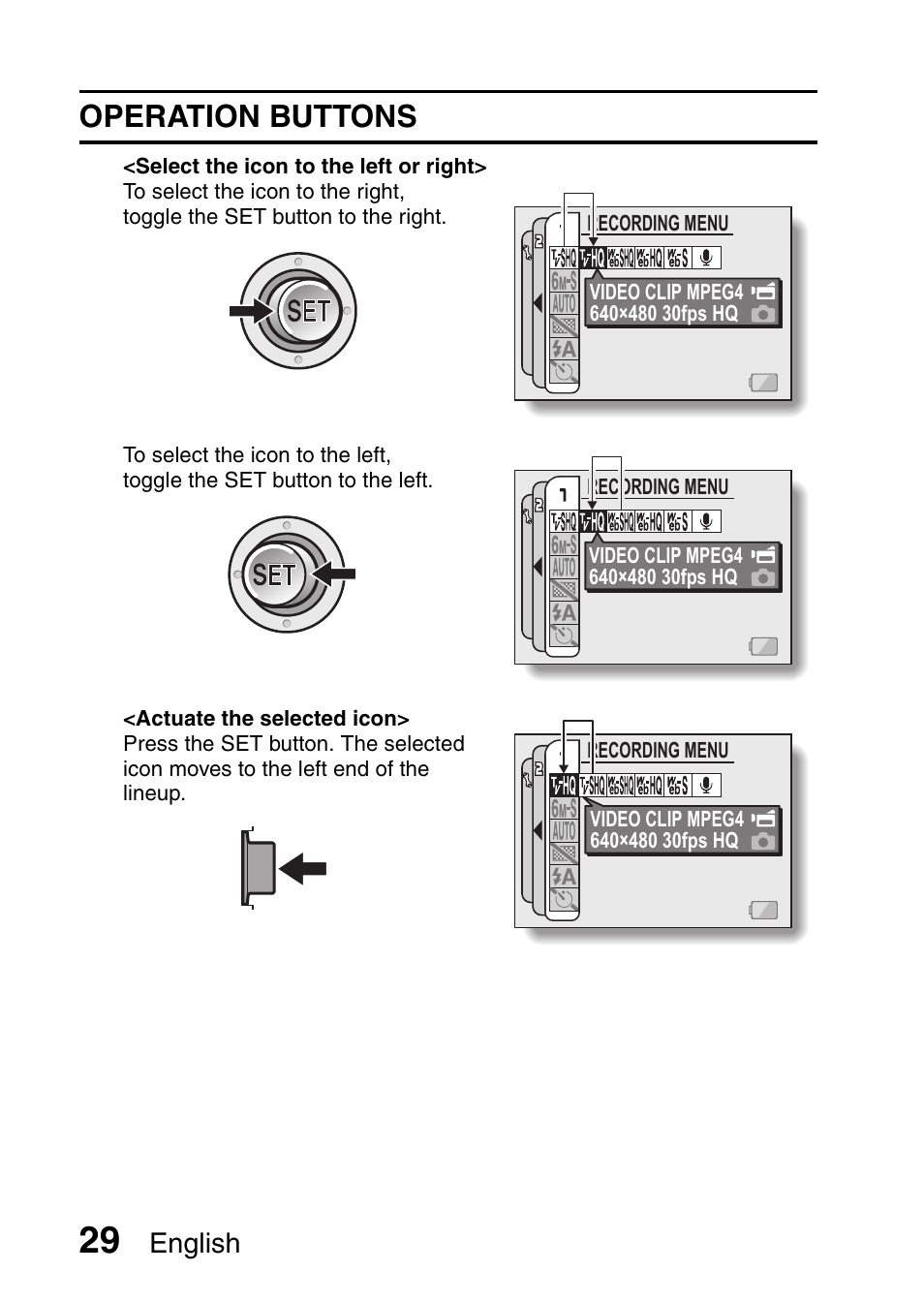 Operation buttons, English | Fisher VPC-CG6GX User Manual | Page 43 / 202