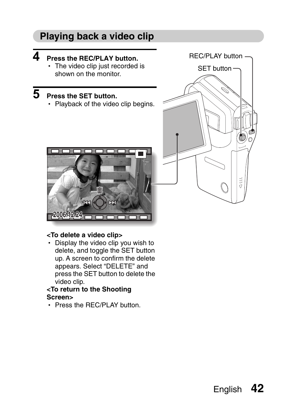 Playing back a video clip | Fisher VPC-CG6GX User Manual | Page 56 / 202