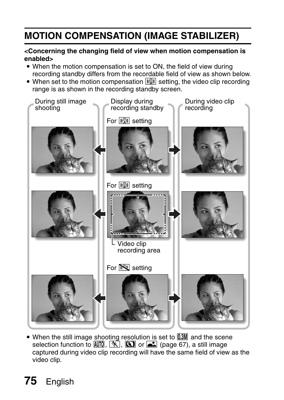 Motion compensation (image stabilizer), English | Fisher VPC-CG6GX User Manual | Page 89 / 202