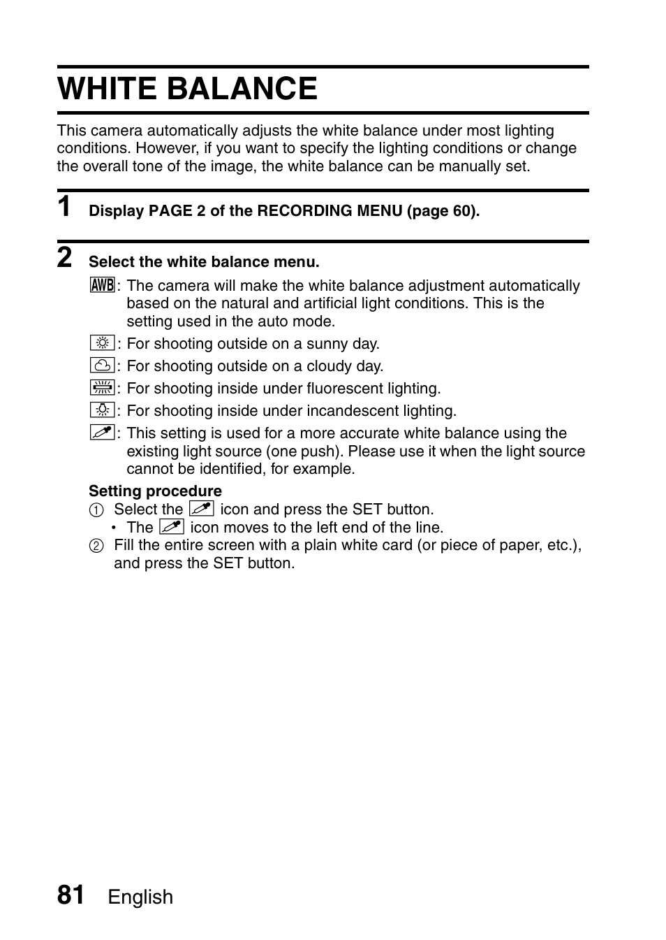 White balance | Fisher VPC-CG6GX User Manual | Page 95 / 202