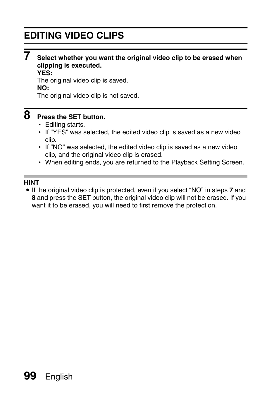 Editing video clips | Fisher VPC-C6 User Manual | Page 105 / 192