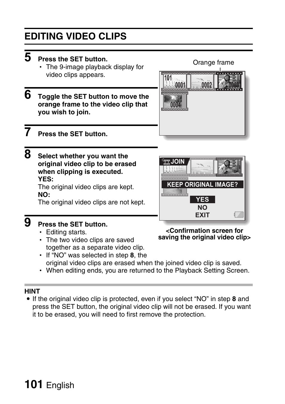 Editing video clips | Fisher VPC-C6 User Manual | Page 107 / 192
