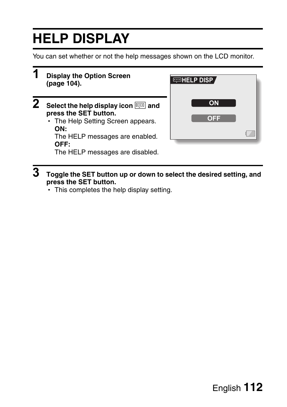 Help display | Fisher VPC-C6 User Manual | Page 118 / 192