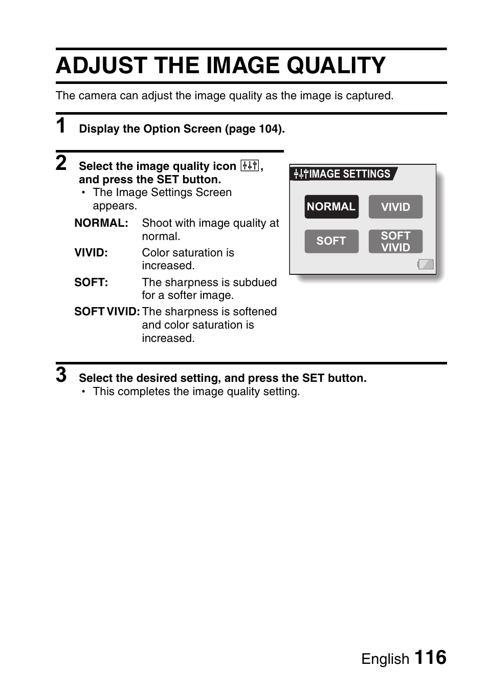 Adjust the image quality | Fisher VPC-C6 User Manual | Page 122 / 192