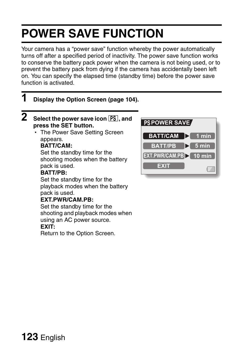 Power save function | Fisher VPC-C6 User Manual | Page 129 / 192