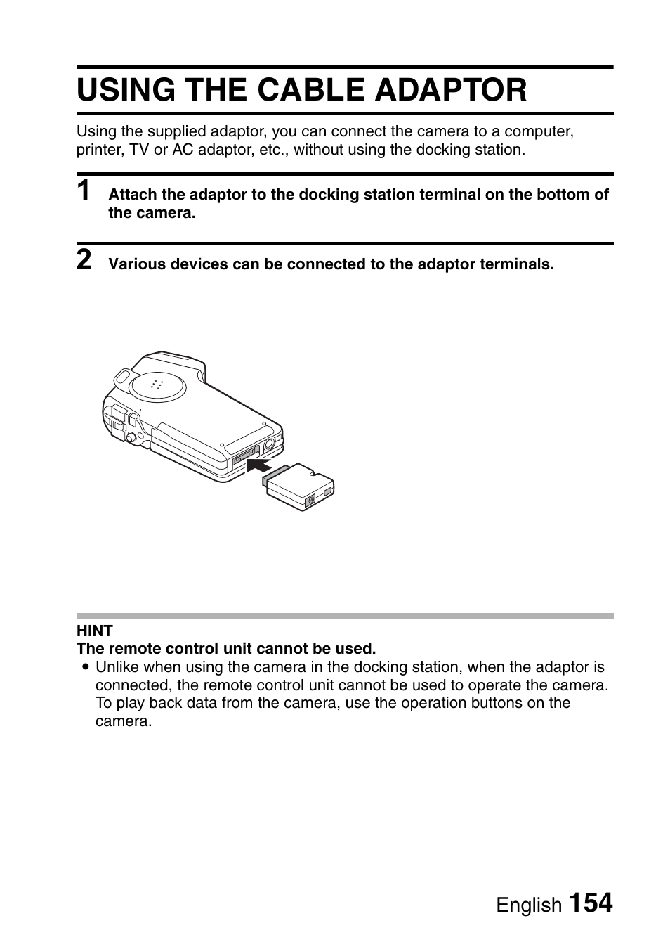 Using the cable adaptor | Fisher VPC-C6 User Manual | Page 160 / 192