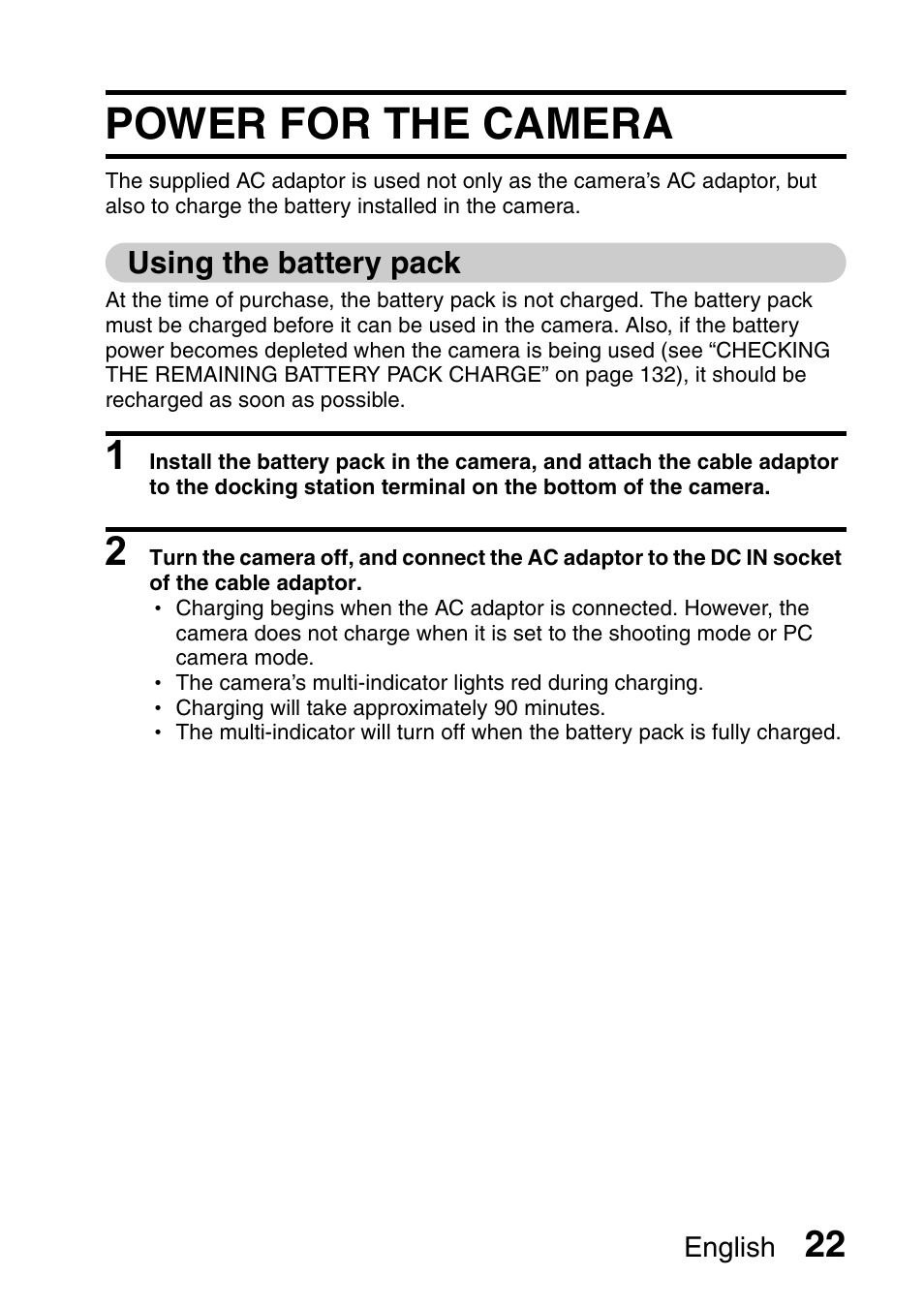 Power for the camera | Fisher VPC-C6 User Manual | Page 28 / 192