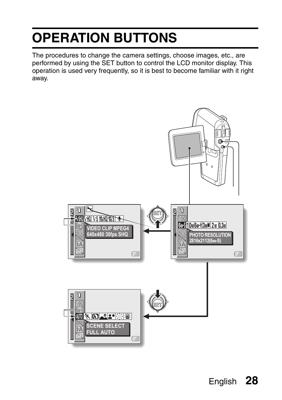 Operation buttons, English | Fisher VPC-C6 User Manual | Page 34 / 192