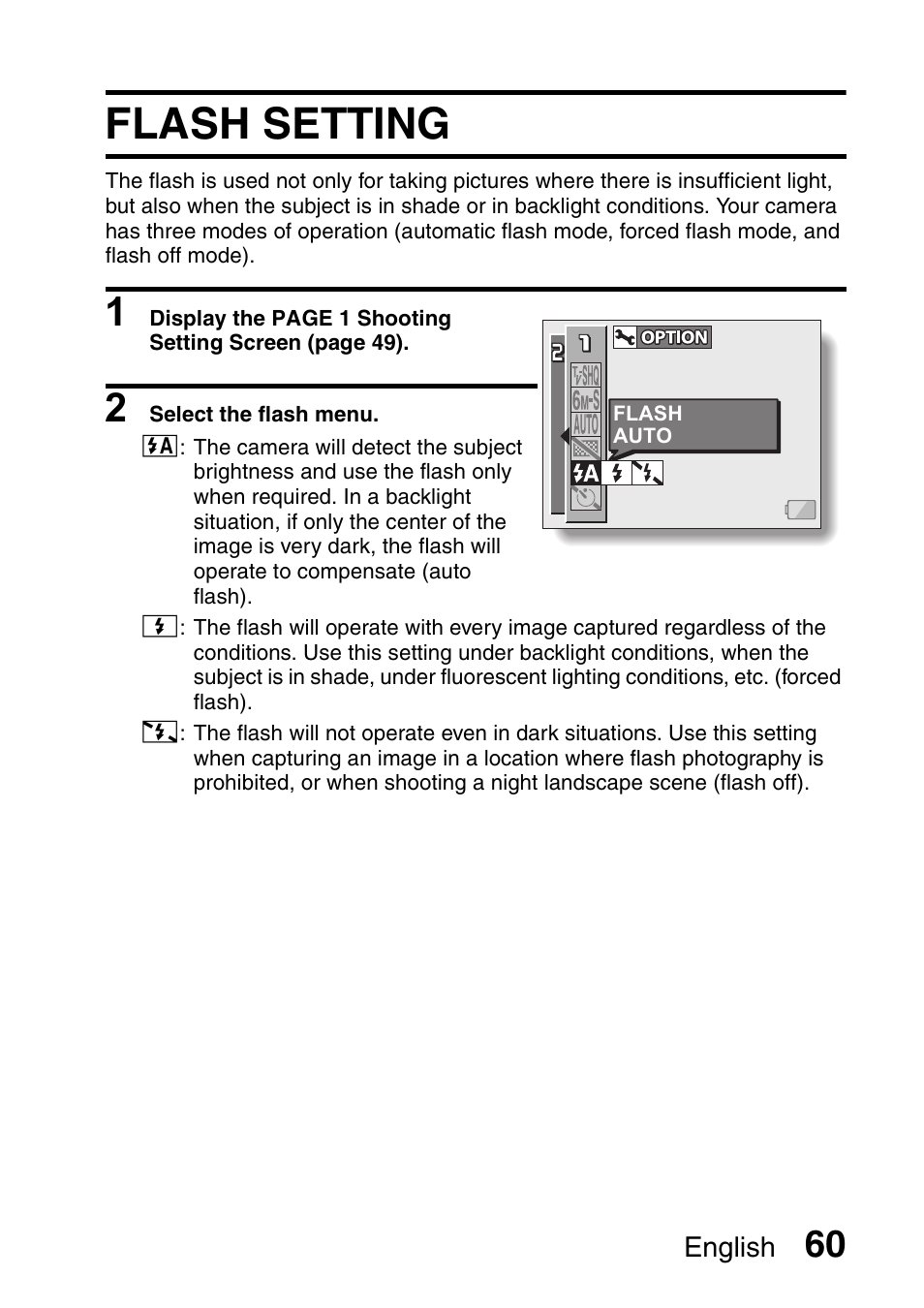 Flash setting | Fisher VPC-C6 User Manual | Page 66 / 192