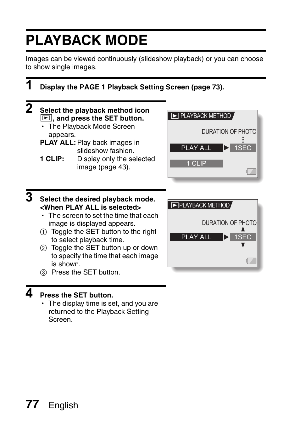 Playback mode, English | Fisher VPC-C6 User Manual | Page 83 / 192