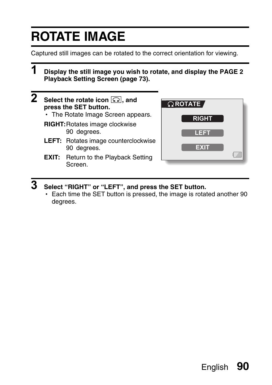 Rotate image | Fisher VPC-C6 User Manual | Page 96 / 192