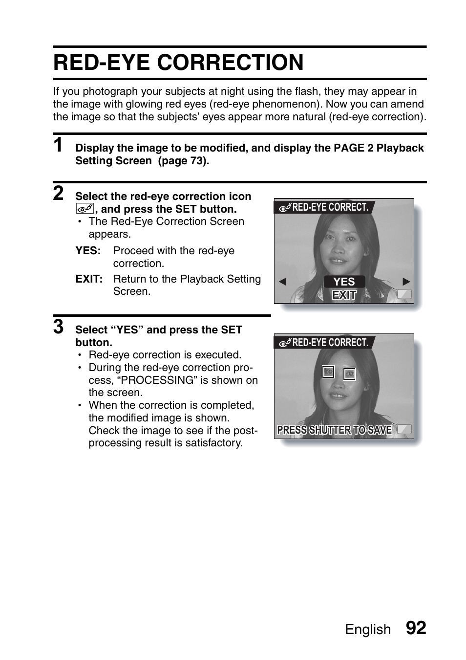Red-eye correction | Fisher VPC-C6 User Manual | Page 98 / 192