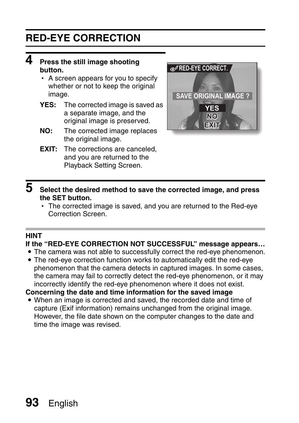 Red-eye correction, English | Fisher VPC-C6 User Manual | Page 99 / 192