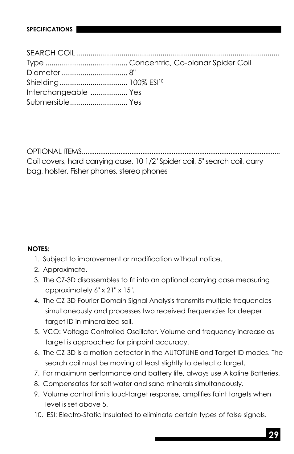 Fisher M-SCOPE CZ-3D User Manual | Page 31 / 32